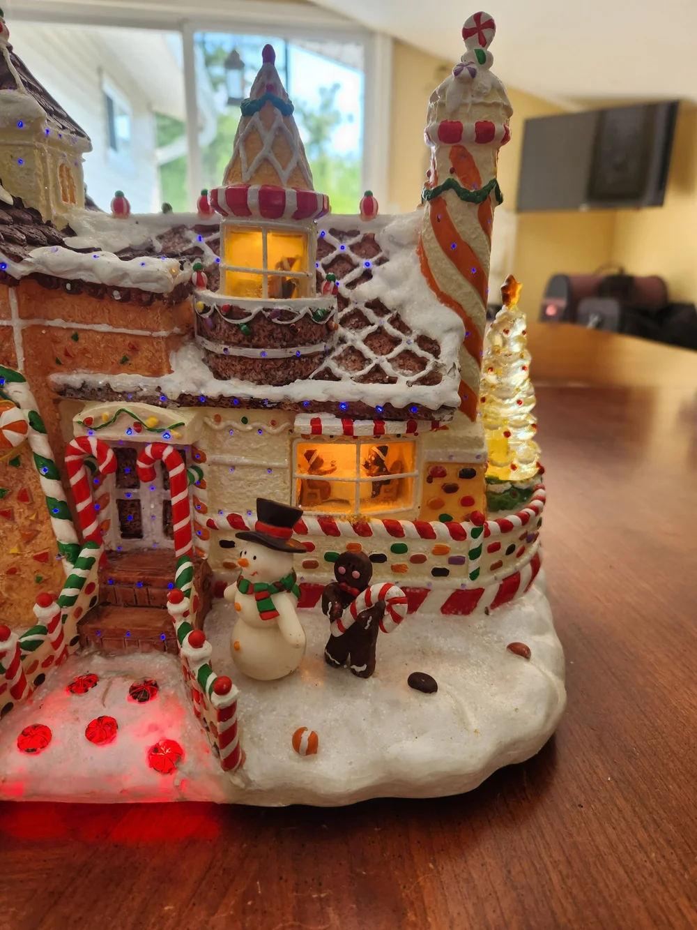 Vintage Cracker Barrel Holiday Gingerbread LED Decorative House - Multicolor